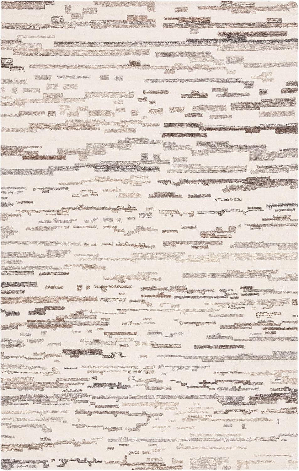 Ebony EBN501 Hand Tufted Area Rug - Ivory/Grey - 4'x6' - Safavieh.