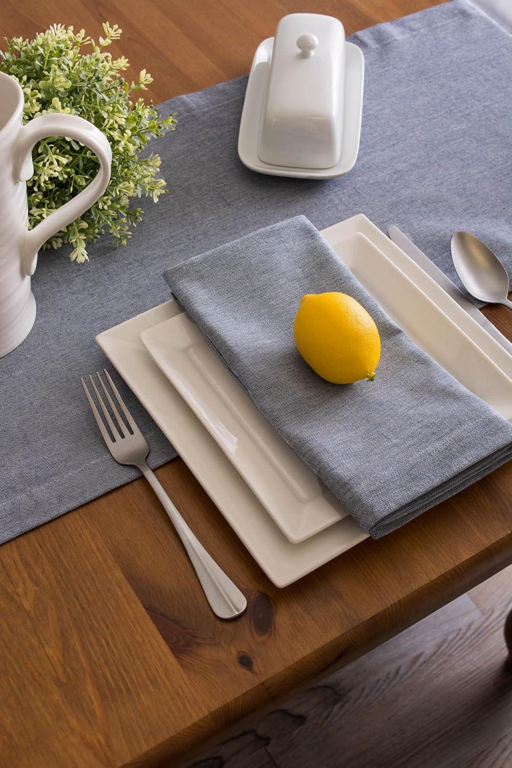Design Imports  Chambray Napkin Set 6 Piece, Blue, 20X20"