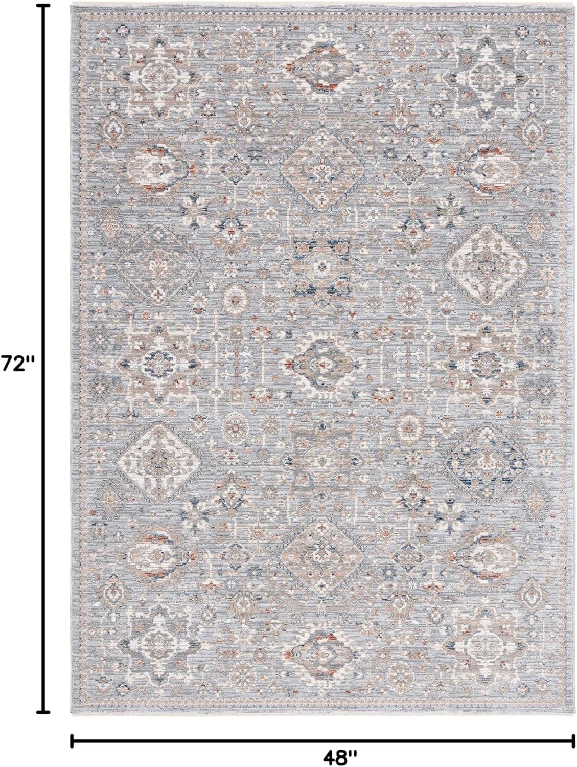 SAFAVIEH Harlow Daley Floral Area Rug, Light Grey/Beige Blue, 4' x 6'