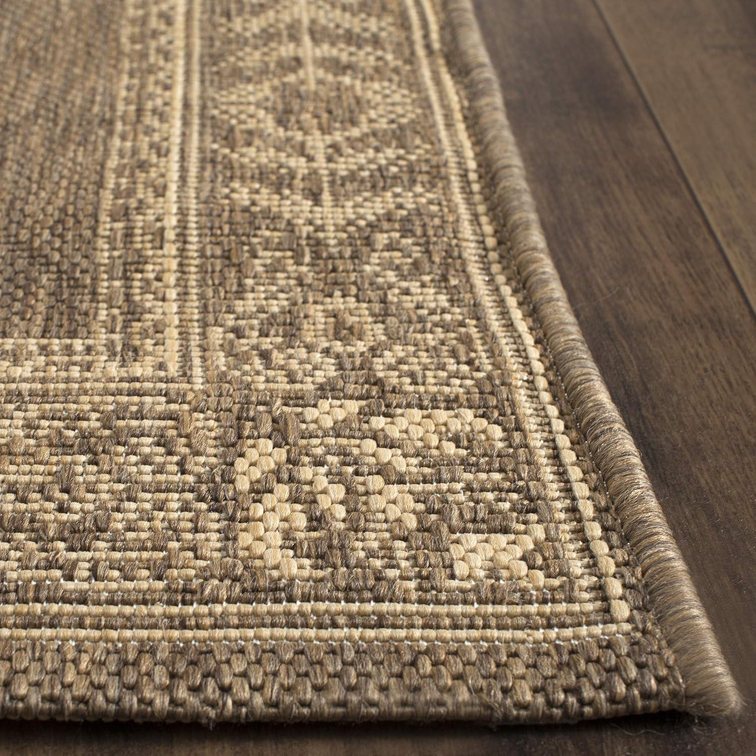 SAFAVIEH Courtyard Derek Geometric Indoor/Outdoor Area Rug, 2' x 3'7", Brown/Natural