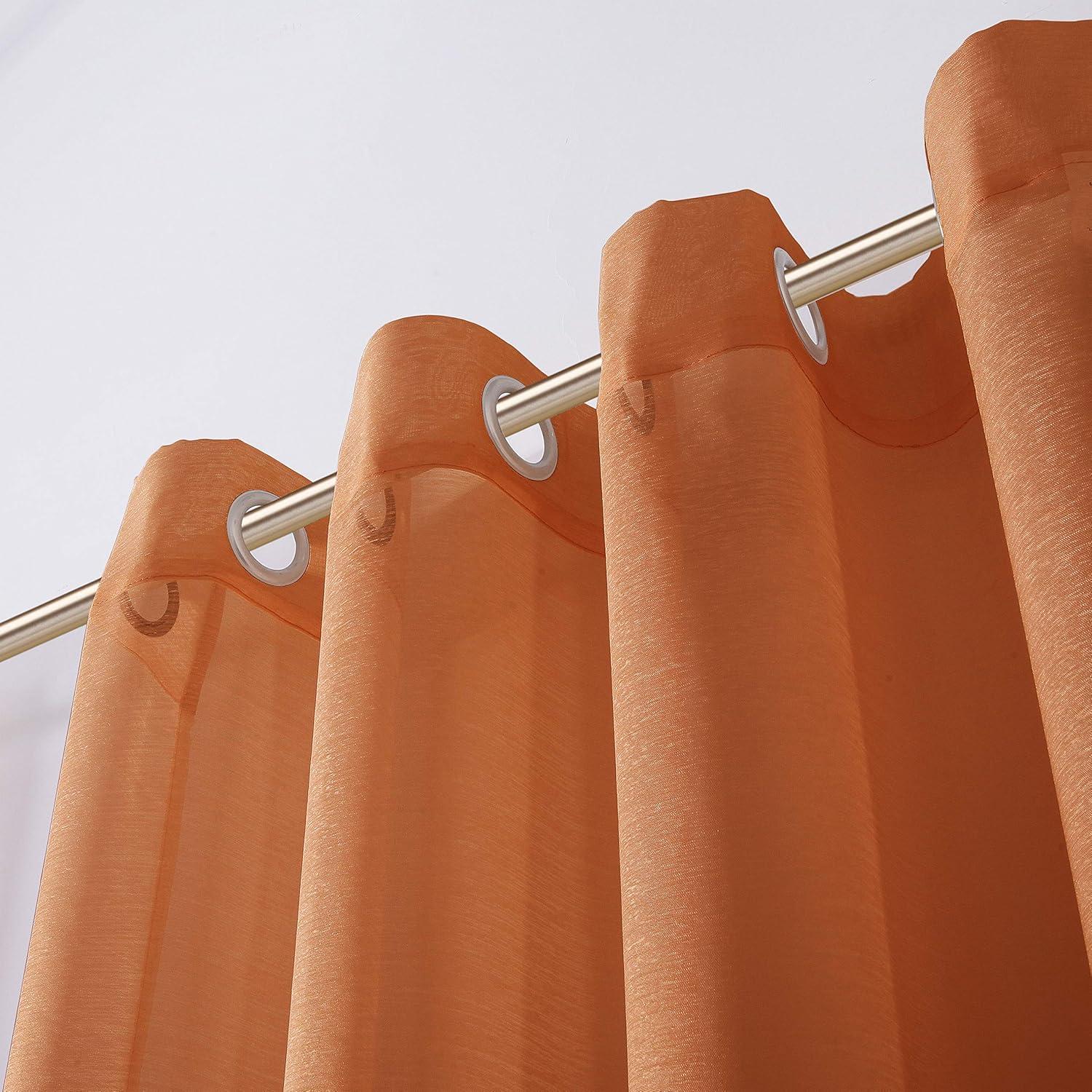 Dainty Home Solid Sheer Curtains for Living Room and Bedroom 110"W x 84"L Window Sheers Window Drapes (Set of 2)