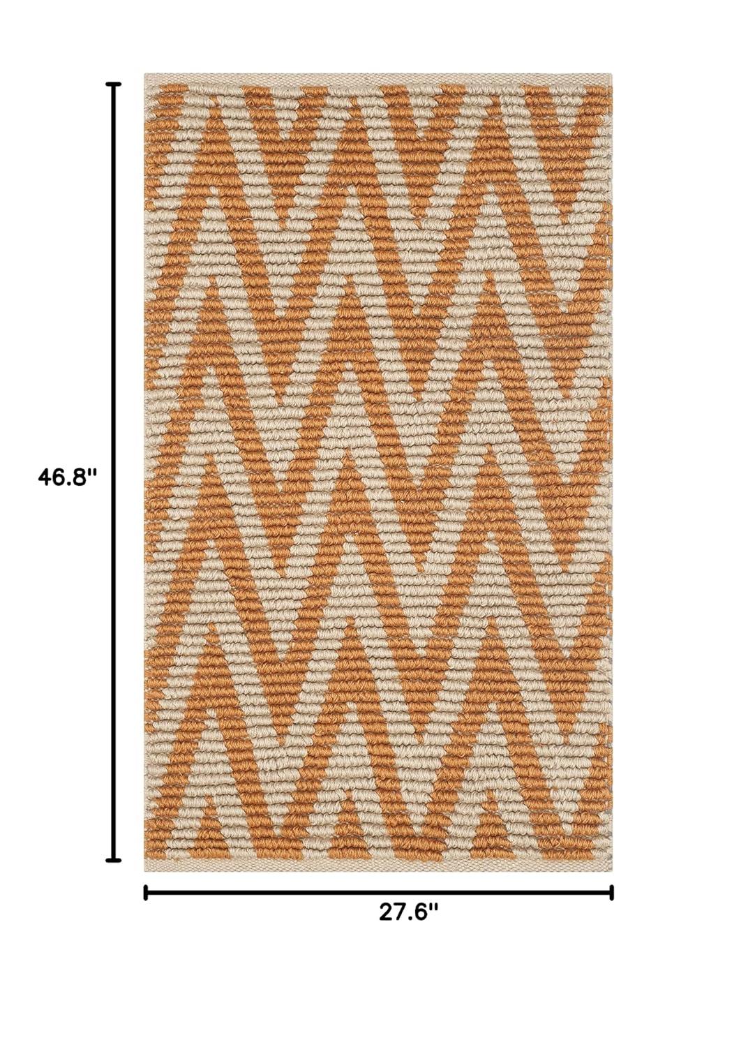 Cape Cod CAP863 Hand Woven Accent Rug - Natural/Orange - 2'3"x3'9" - Safavieh.