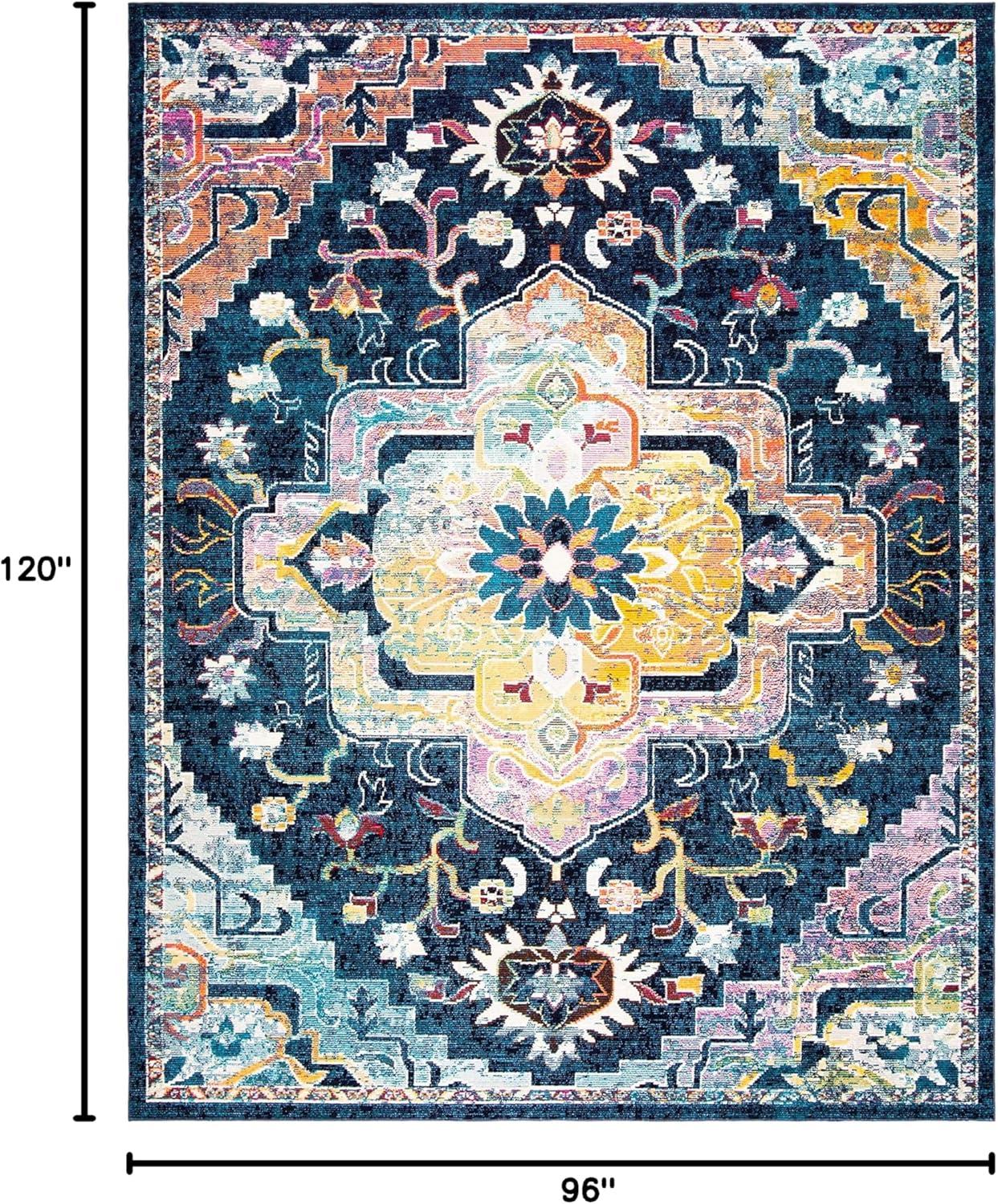 Crystal CRS501 Loomed Indoor Area Rug - Navy/Fuchsia - 8'x10' - Safavieh