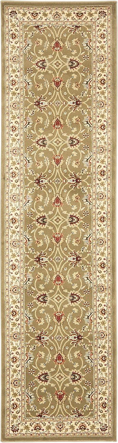 Lyndhurst LNH553 Power Loomed Runner Rug - Green/Ivory - 2'3"x8' - Safavieh.
