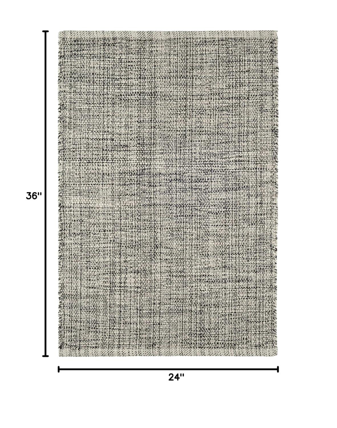 Marled Grey Handwoven Cotton Rug