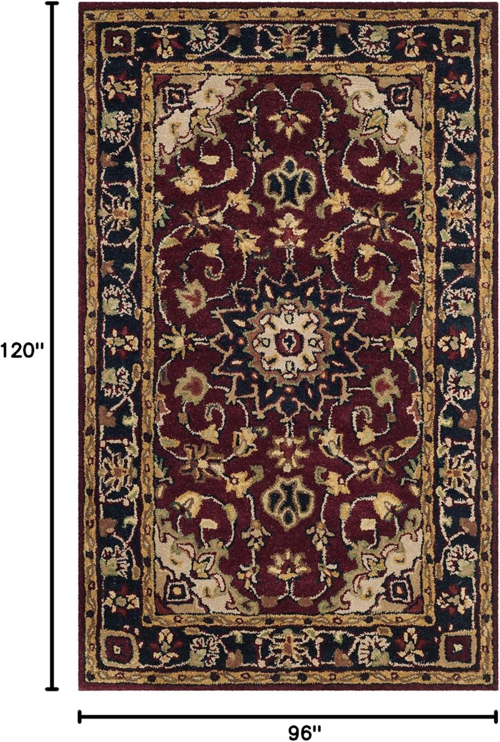 SAFAVIEH Classic Kennet Traditional Wool Area Rug, Burgundy/Navy, 8' x 10'