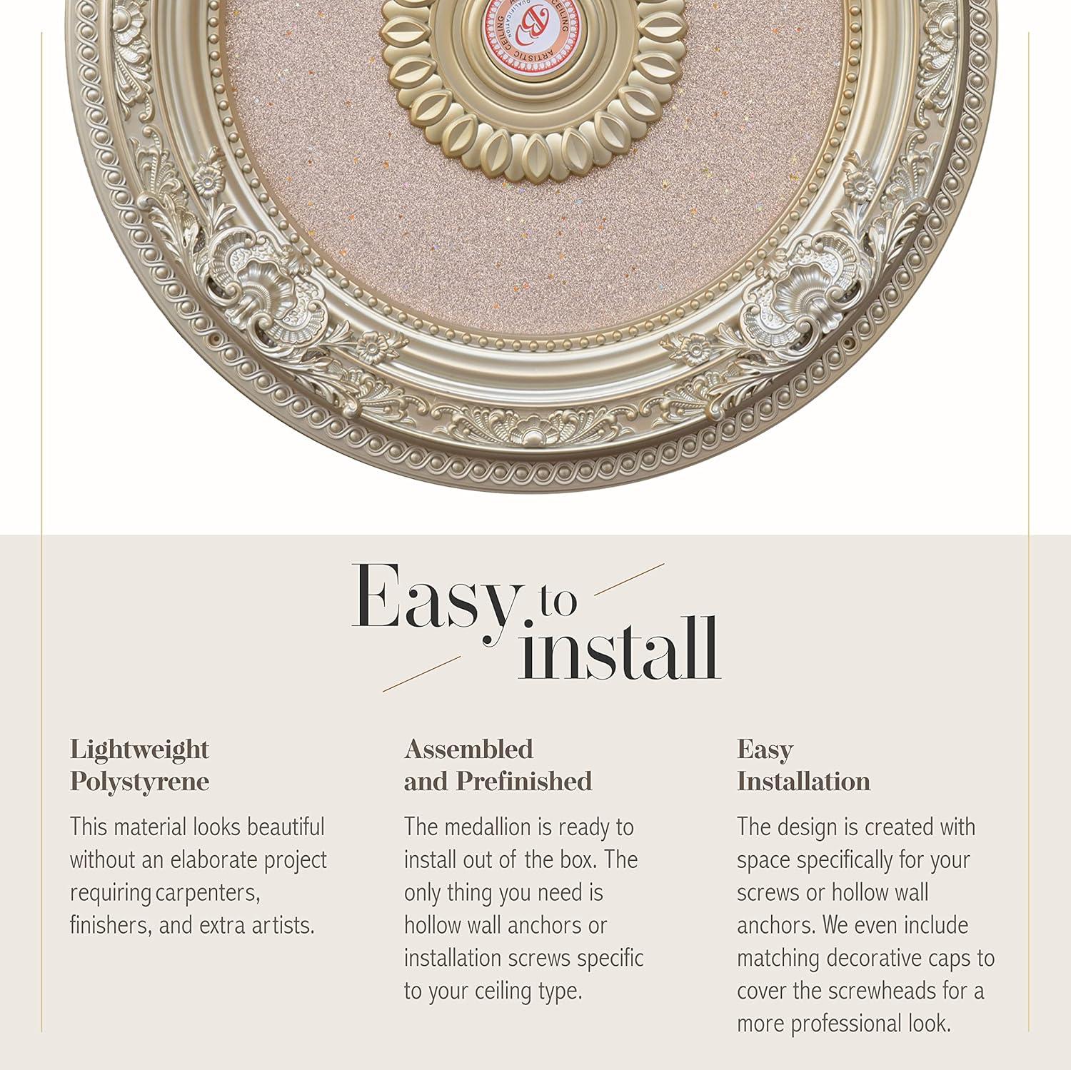 AFD Rose Gold Round Chandelier Ceiling Medallion 36in