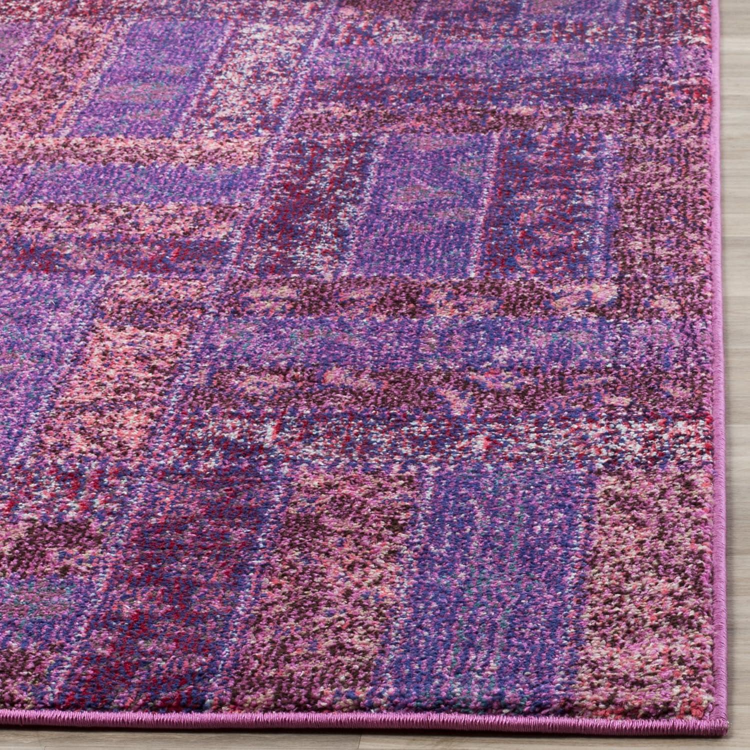 SAFAVIEH Monaco Dermot Geometric Area Rug, Purple/Multi, 4' x 5'7"