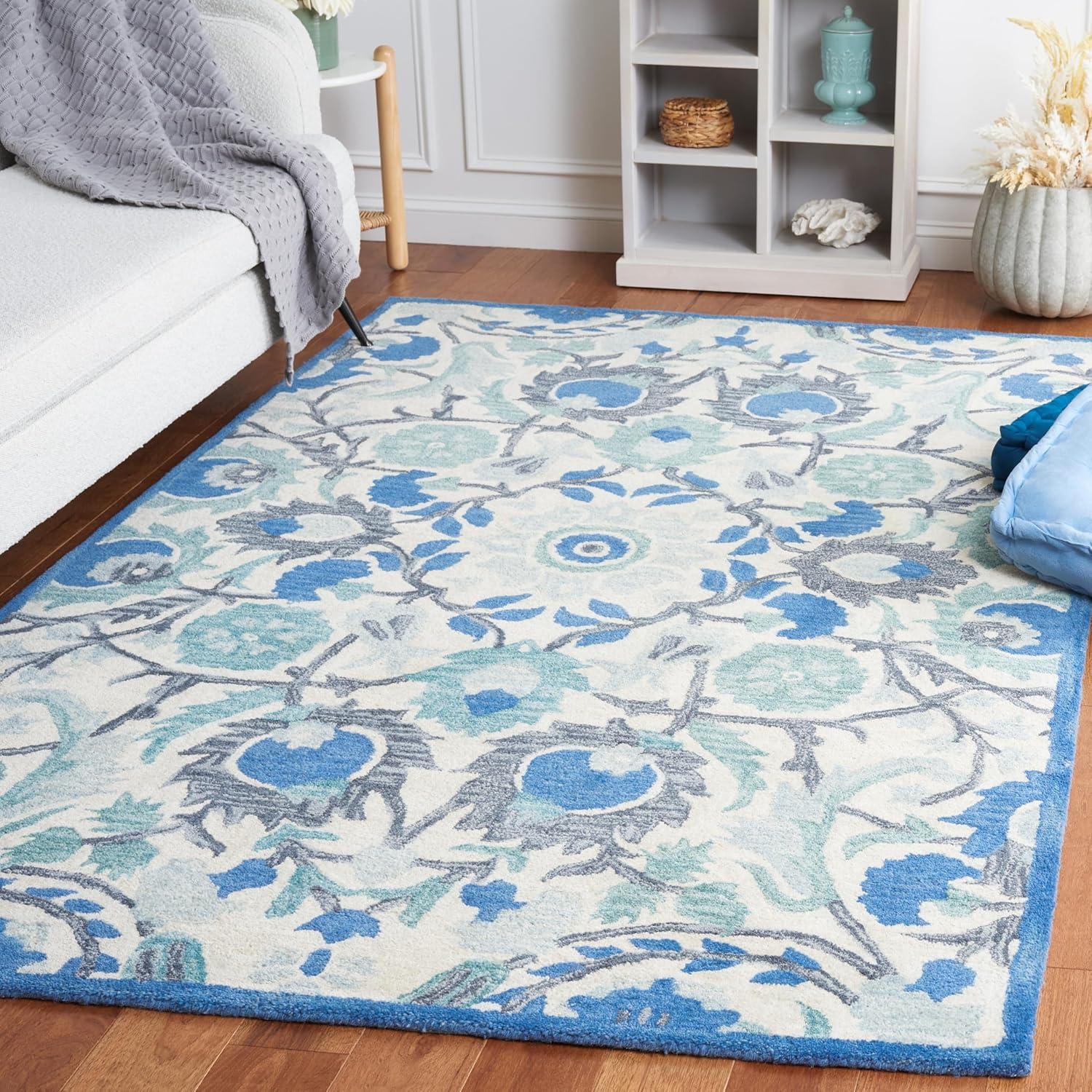 Antiquity AT59 Hand Tufted Area Rug - Ivory/Blue - 5'x8' - Safavieh.