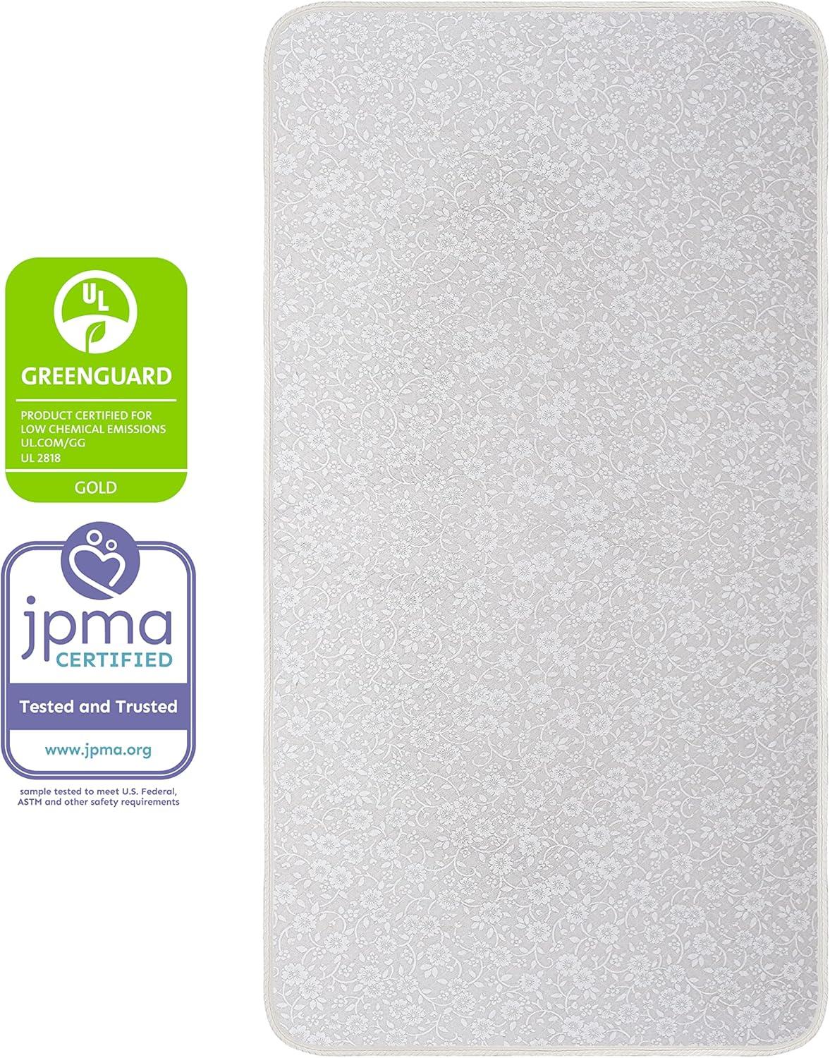Dream on Me Orthopedic Firm Fiber Dual-Sided Crib & Toddler Mattress, Greenguard Gold Certified, 15 Years Warranty, Grey Embossed