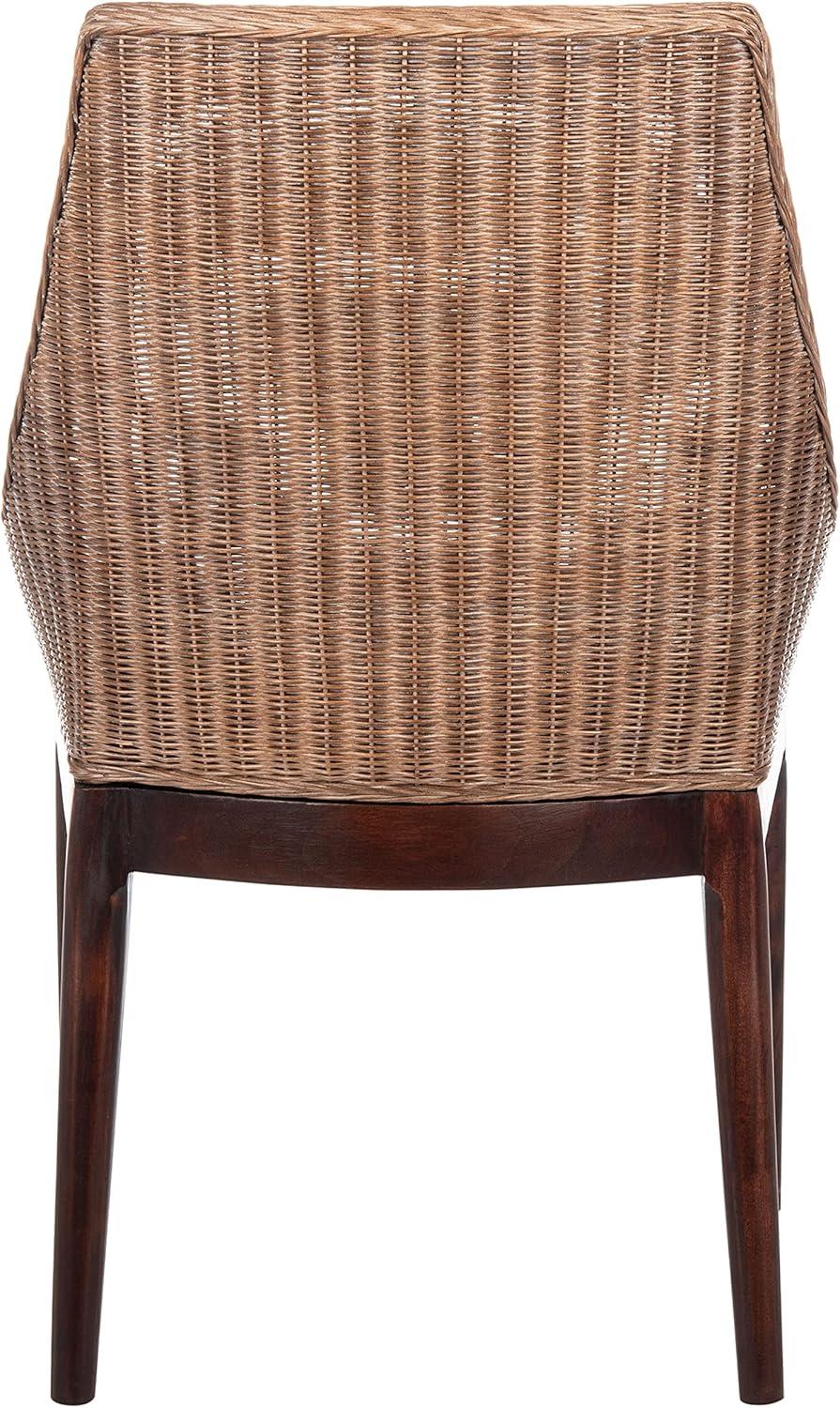 SAFAVIEH Franco Sloping Chairs, Brown/Natural/White (24.3 in. W x 23.5 in. D x 32.3 in. H)