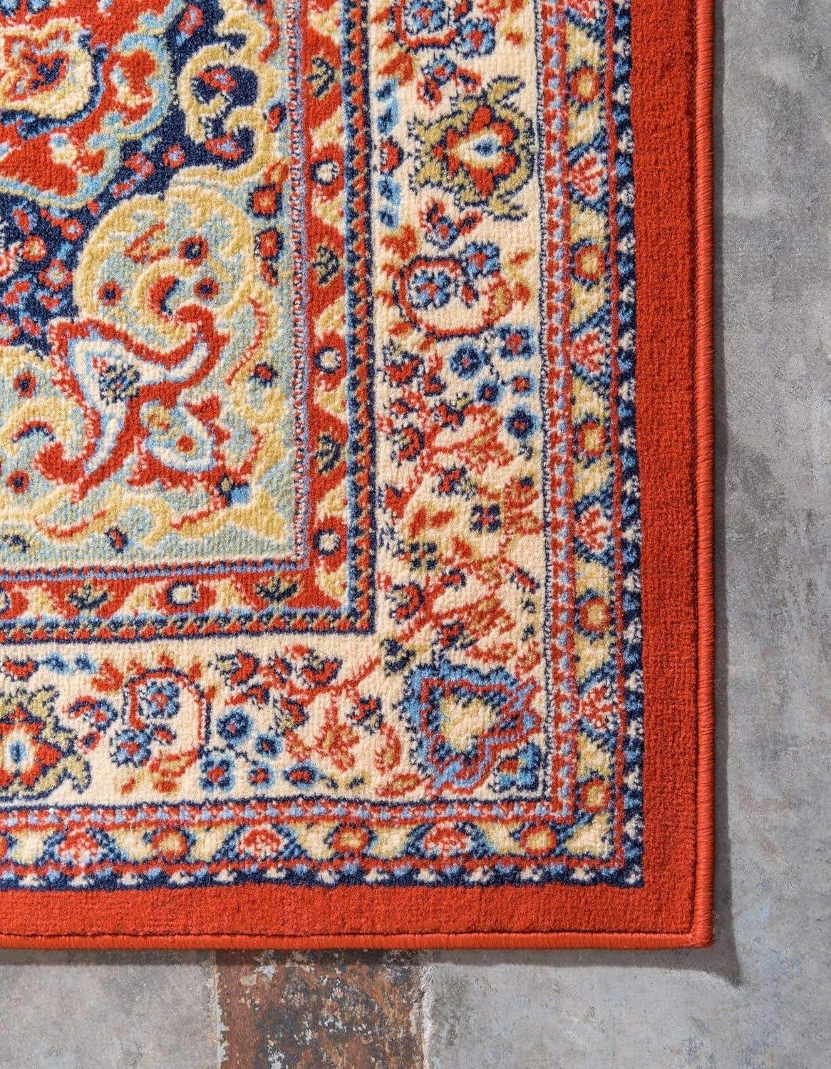 Unique Loom Reza Collection Area Rug - Washington (10'  x 13' 1" Rectangle Terracotta/Cream)