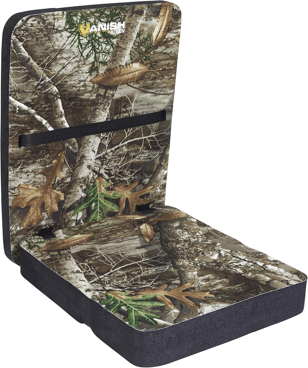 Vanish Cushion with Back, Realtree Edge Camo, Foam Filled, Water-Resistant, 14" x 18" x 2", 15" Mid