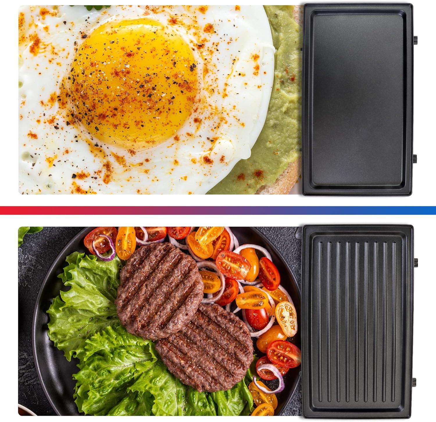 Total Chef Total Chef Electric Griddle Waffle Maker Sandwich Press Open