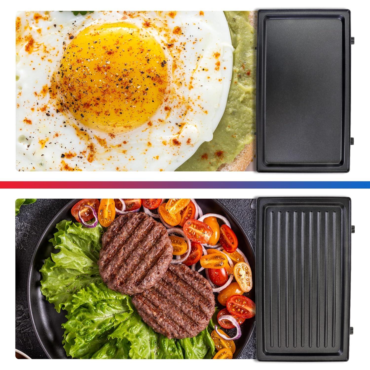 Total Chef Total Chef Electric Griddle Waffle Maker Sandwich Press Open