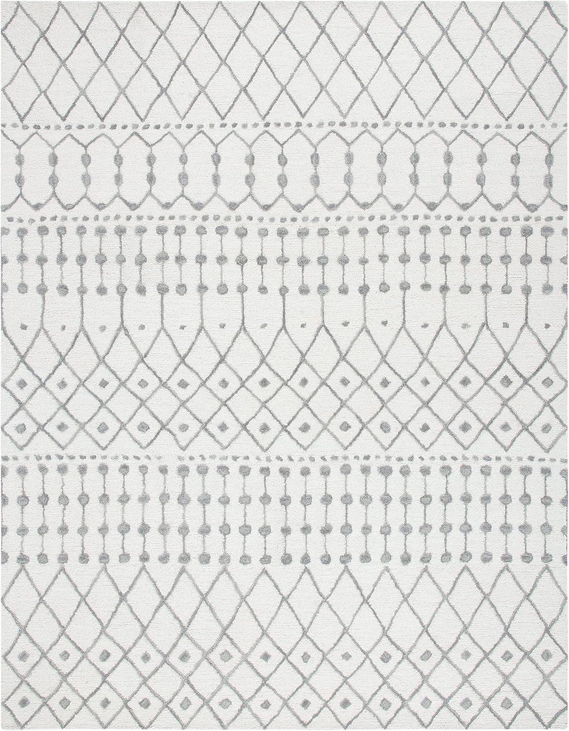 SAFAVIEH Blossom Aspen Geometric Wool Area Rug, Ivory/Grey, 10' x 14'