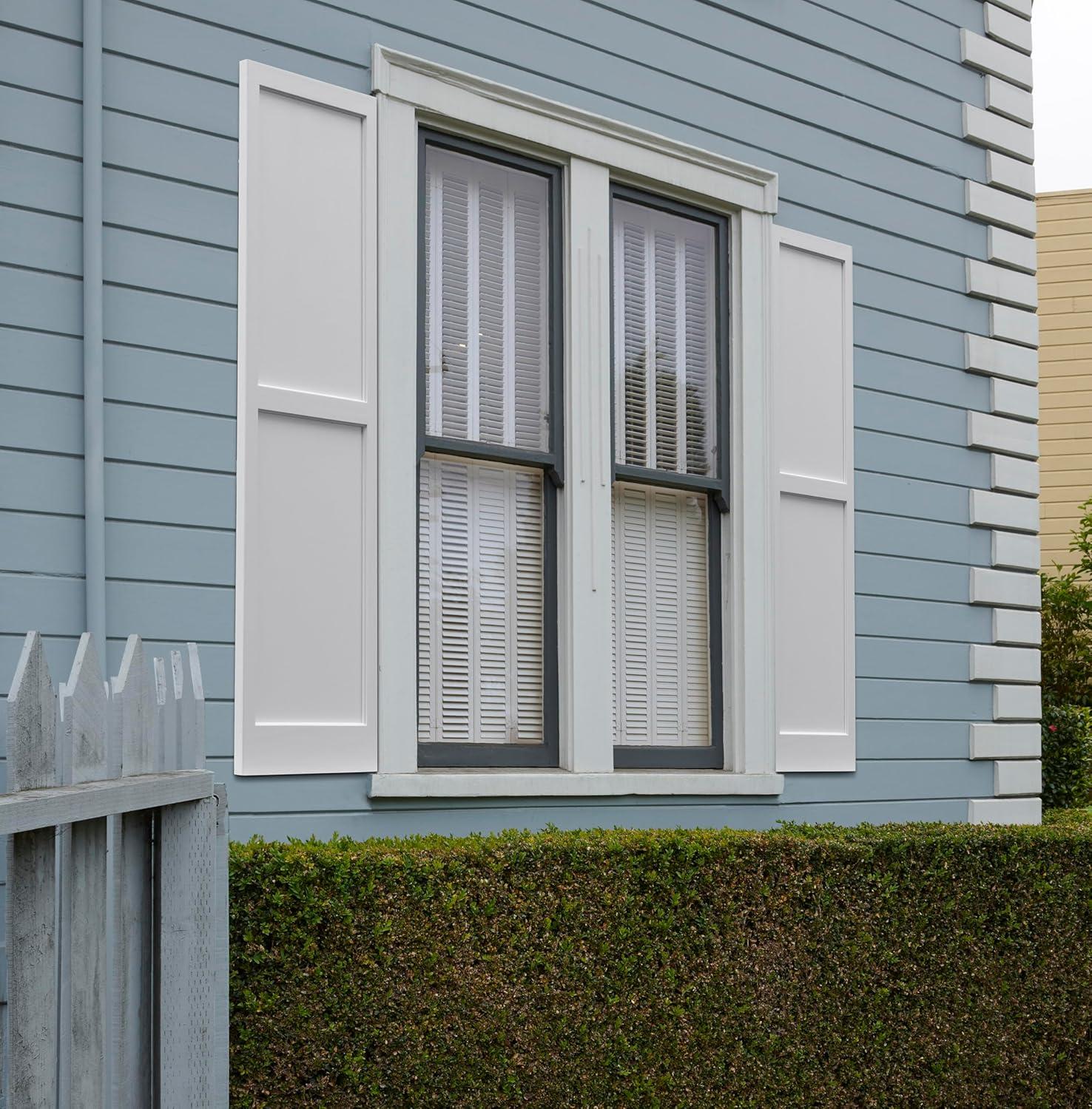 LTL Home Products Pinecroft Raised Panel Wood Exterior Shutters (Set of 2)