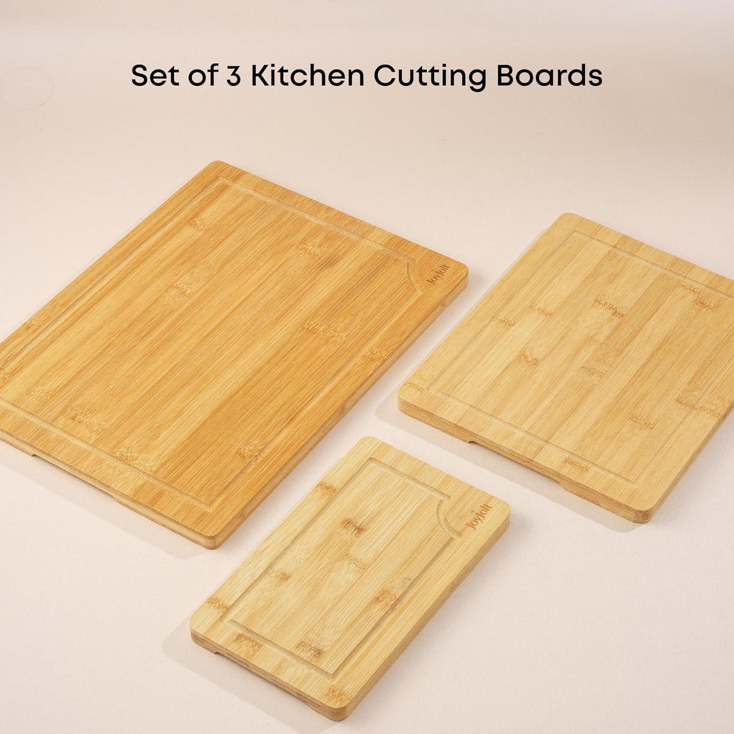 Joyjolt Bamboo 3 Piece Cutting Board Set