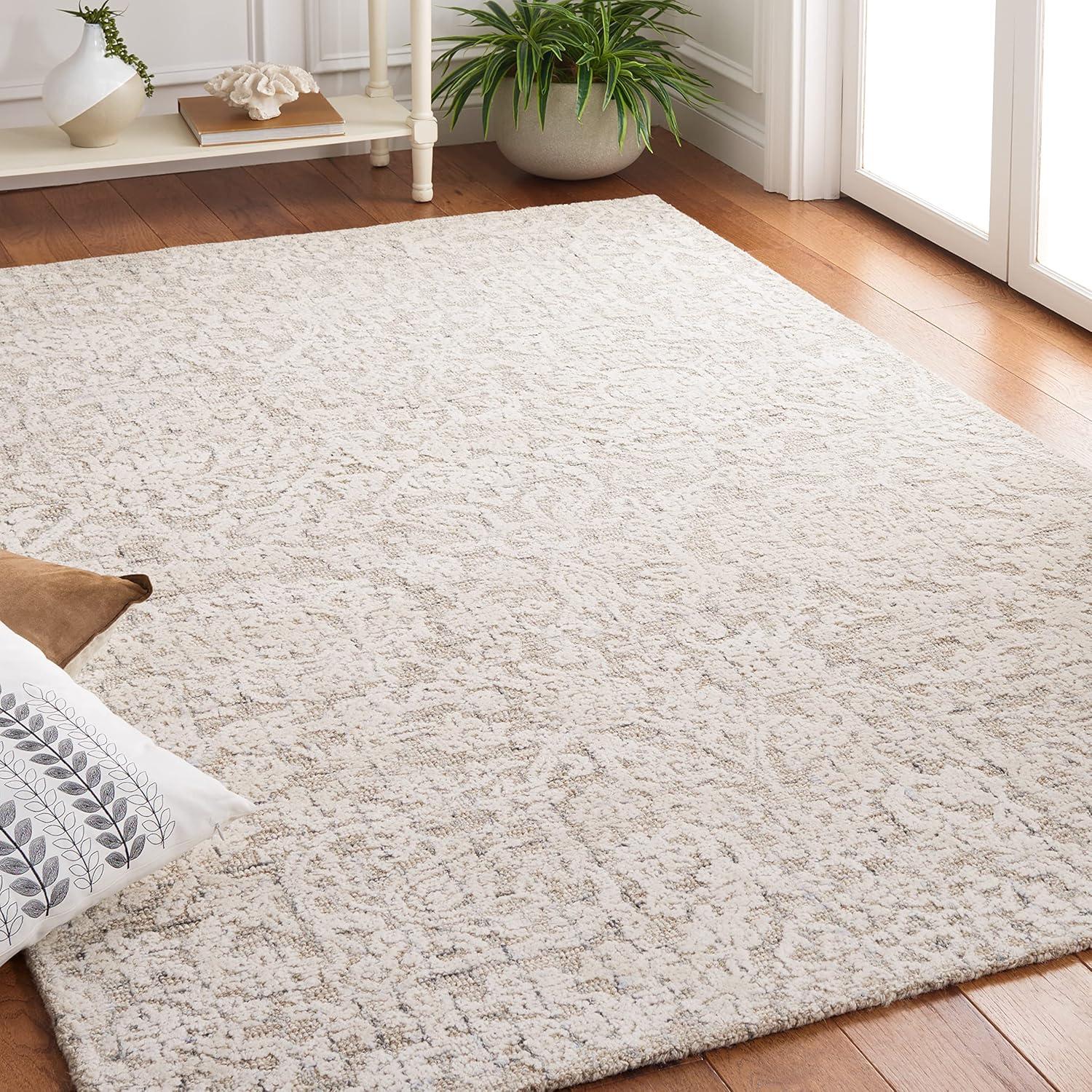Safavieh Floral Hand Tufted 60% Wool, 20% Viscose, And 20% Cotton Floral Rug