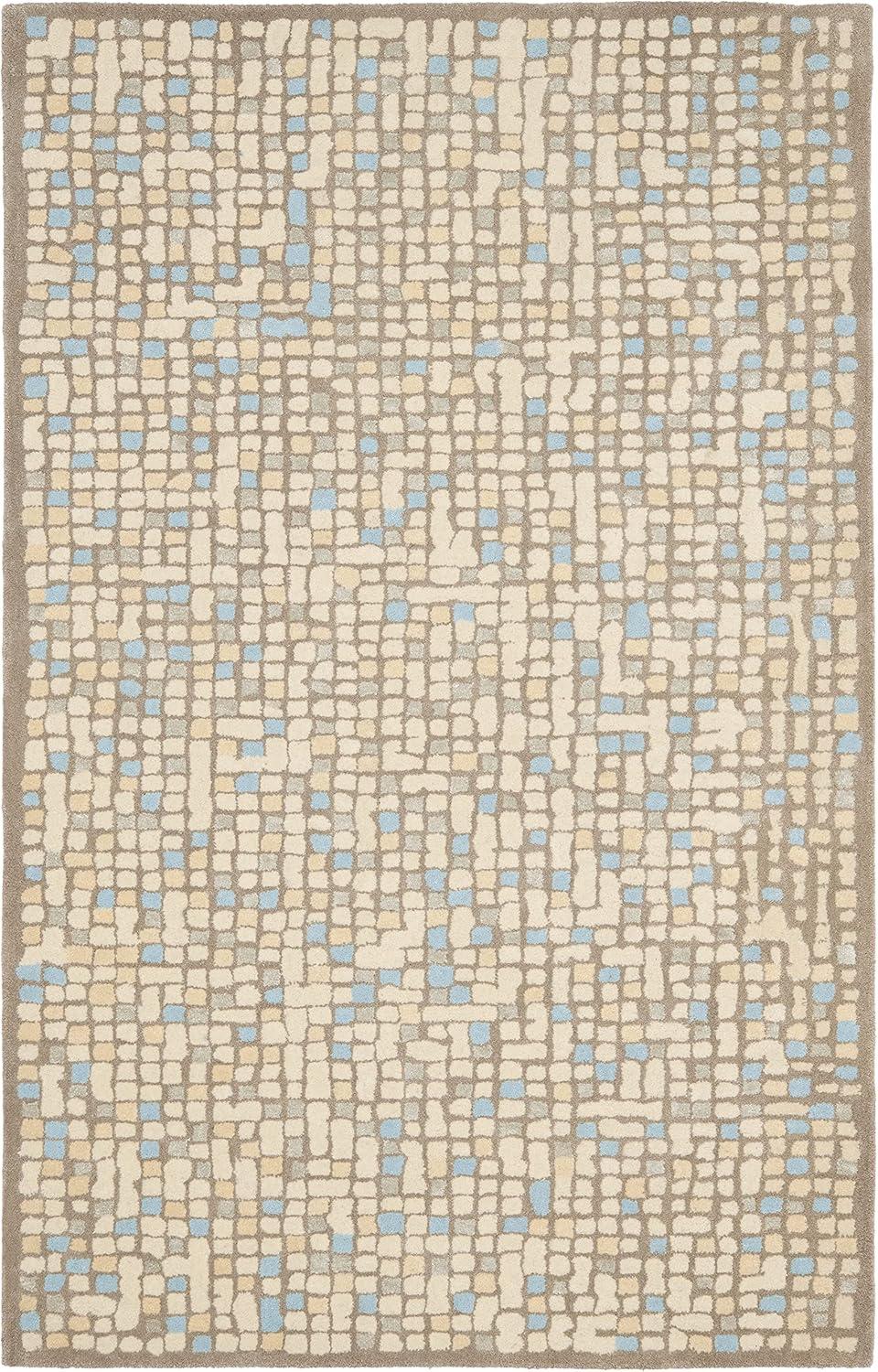 Martha Stewart Mosaic - MSR3623 - Indoor Hand Tufted Area Rugs - Hickory/Beige - 5'x8'