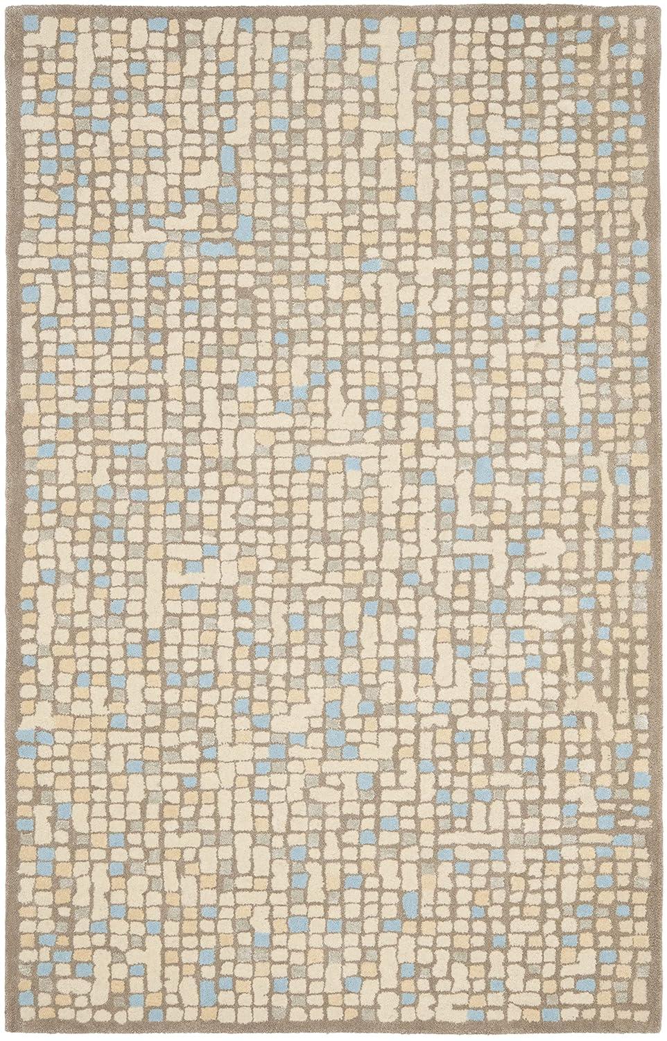 Martha Stewart Mosaic - MSR3623 - Indoor Hand Tufted Area Rugs - Hickory/Beige - 5'x8'