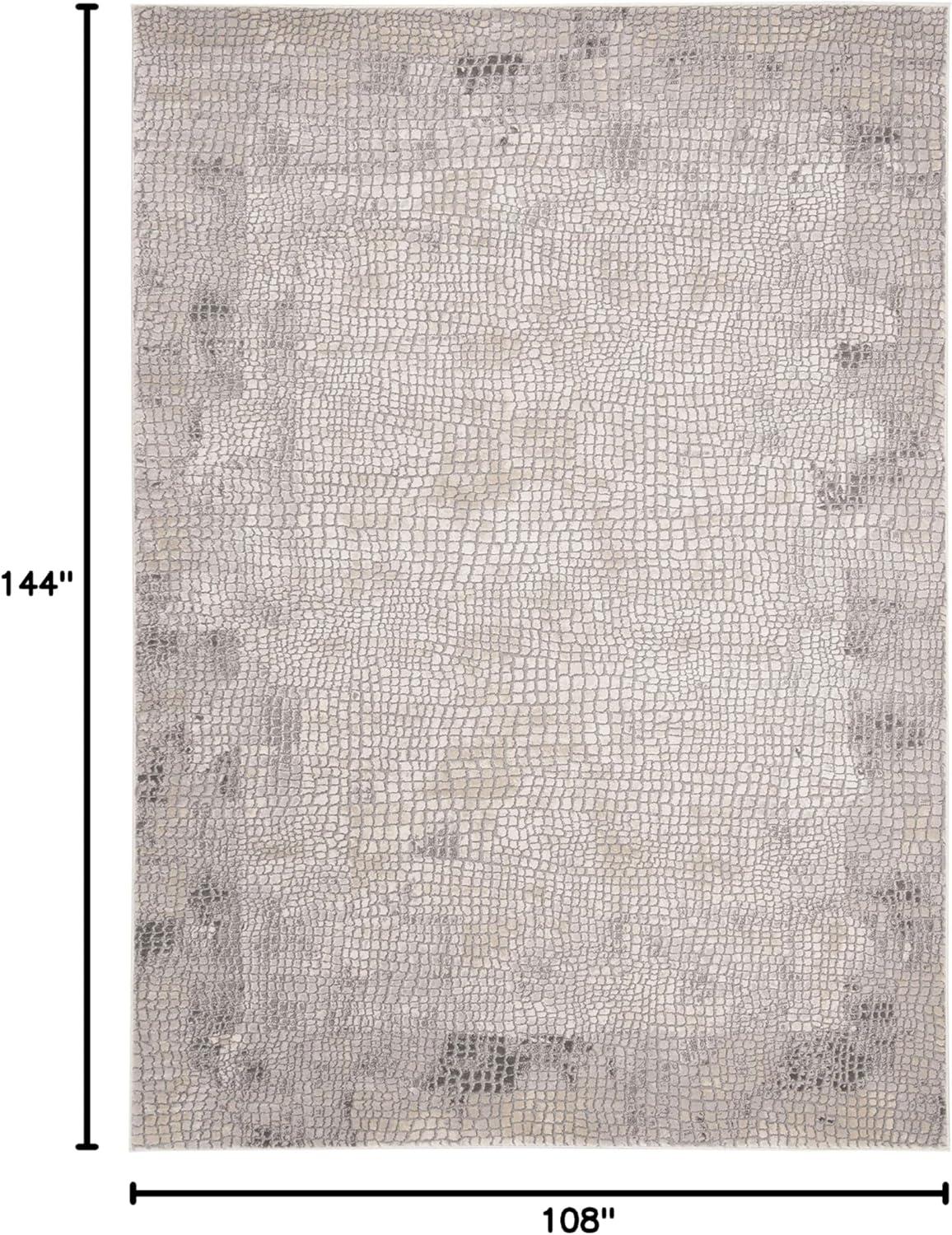 SAFAVIEH Meadow Curtis Abstract Area Rug, Taupe/Grey, 9' x 12'