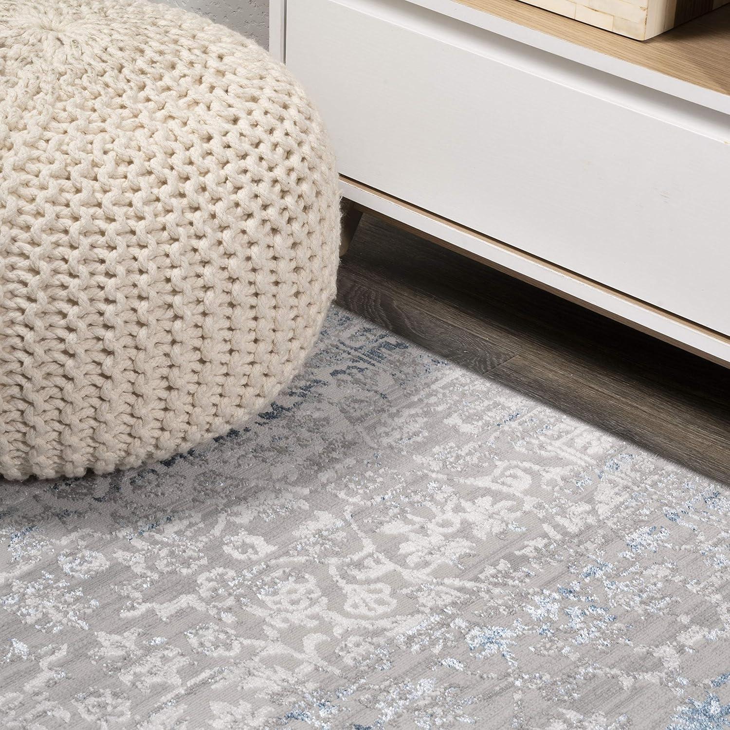 3'x5' Tidal Modern Strie' Area Rug, Gray/Blue - JONATHAN Y
