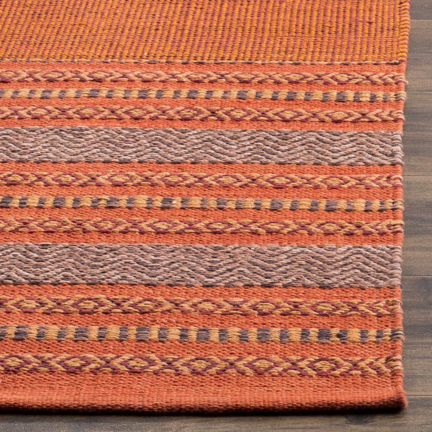 Montauk MTK214 Hand Woven Area Rug - Orange/Red - 6'x6' - Safavieh.