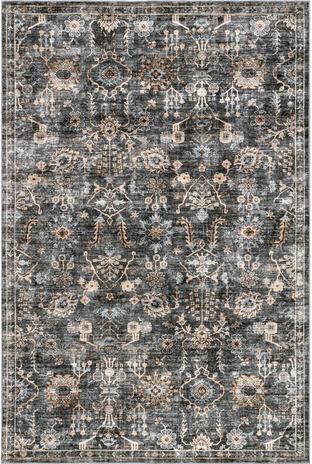 Nuloom Benica Multi Medallion Machine Washable Indoor Area Rug, 8' x 10', Greys