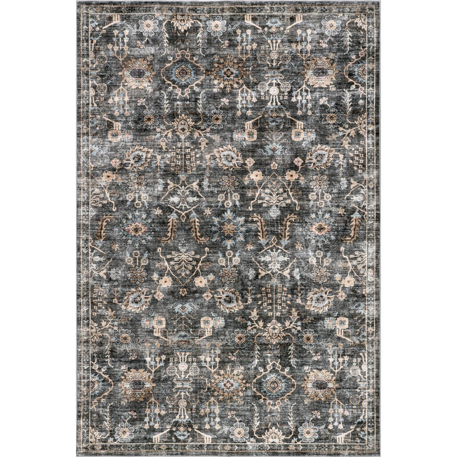 Nuloom Benica Multi Medallion Pet Friendly Machine Washable Area Rug, 8' x 10', Charcoal