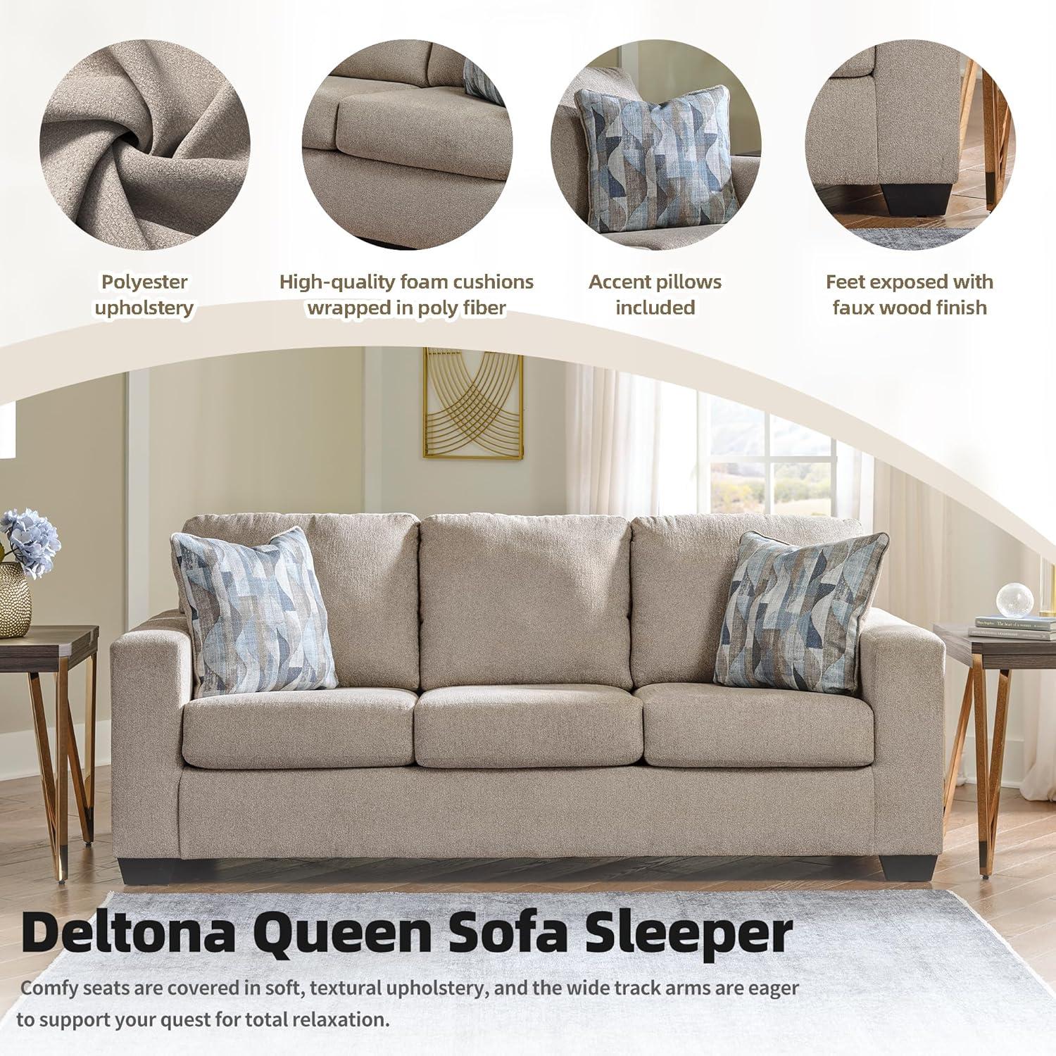 Ashley Furniture Deltona Brown Queen Sofa Sleeper