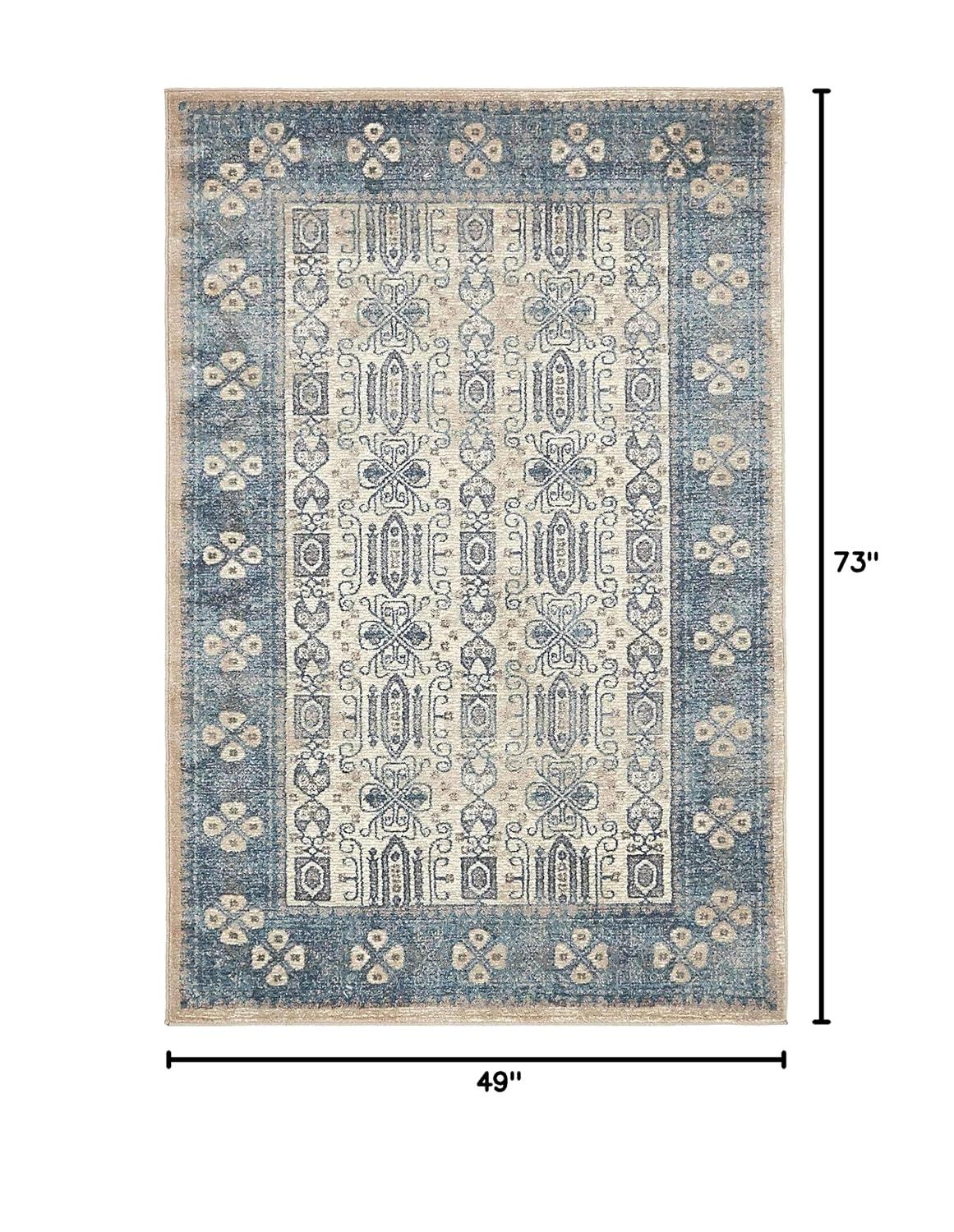 Unique Loom 4' 1 x 6' 1 Beige Salzburg Aigen Area Rug