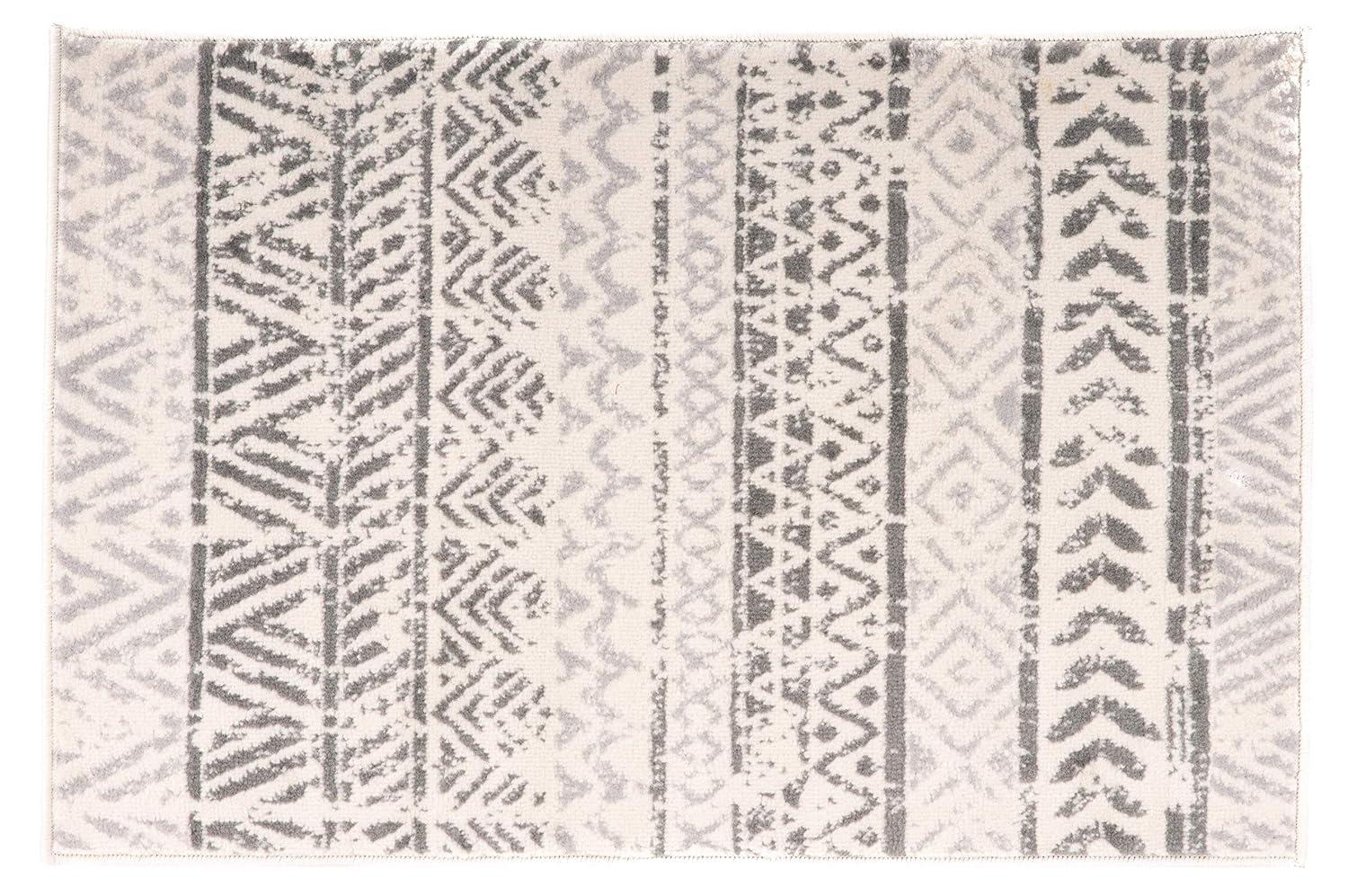 World Rug Gallery Geometric Distressed Bohemian Gray 2'x3' Indoor Area Rug