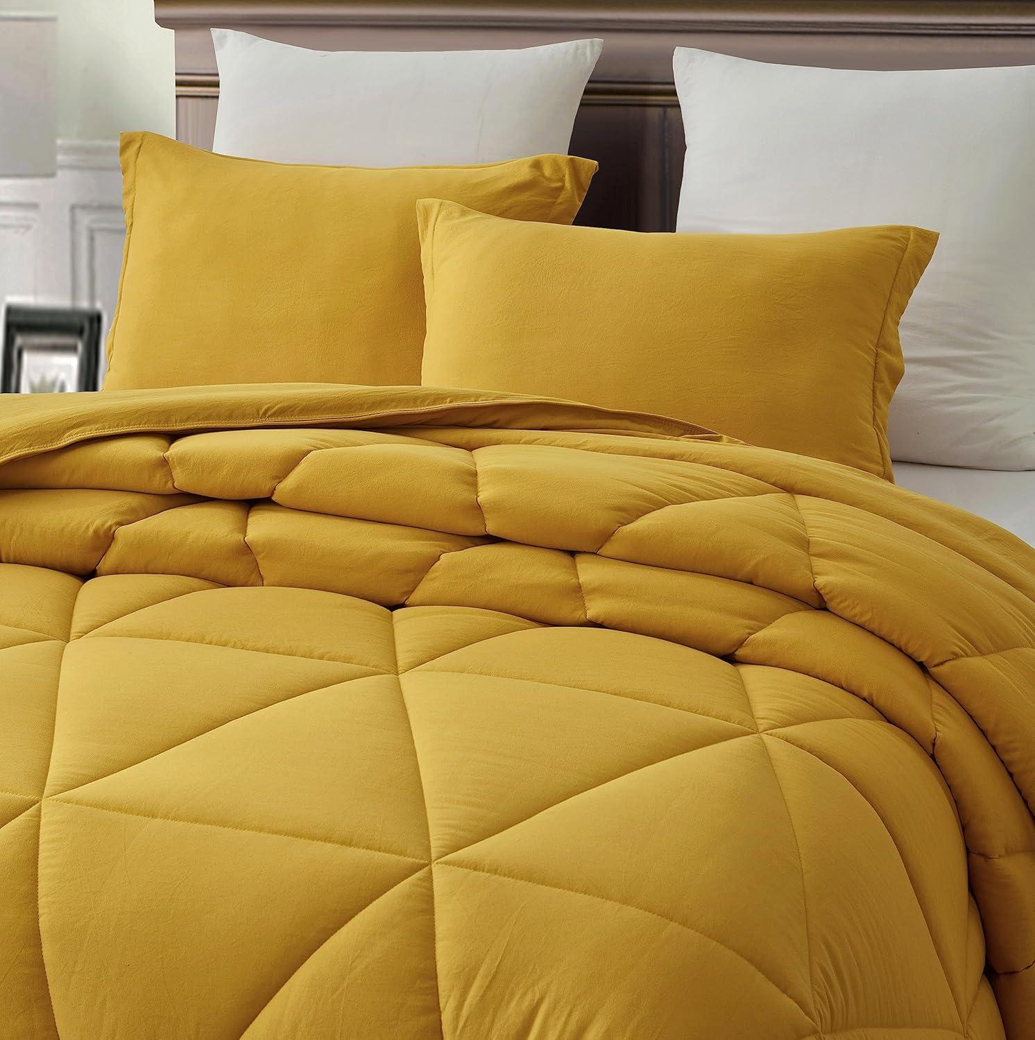 Washed Microfiber Bedding Comforter Set