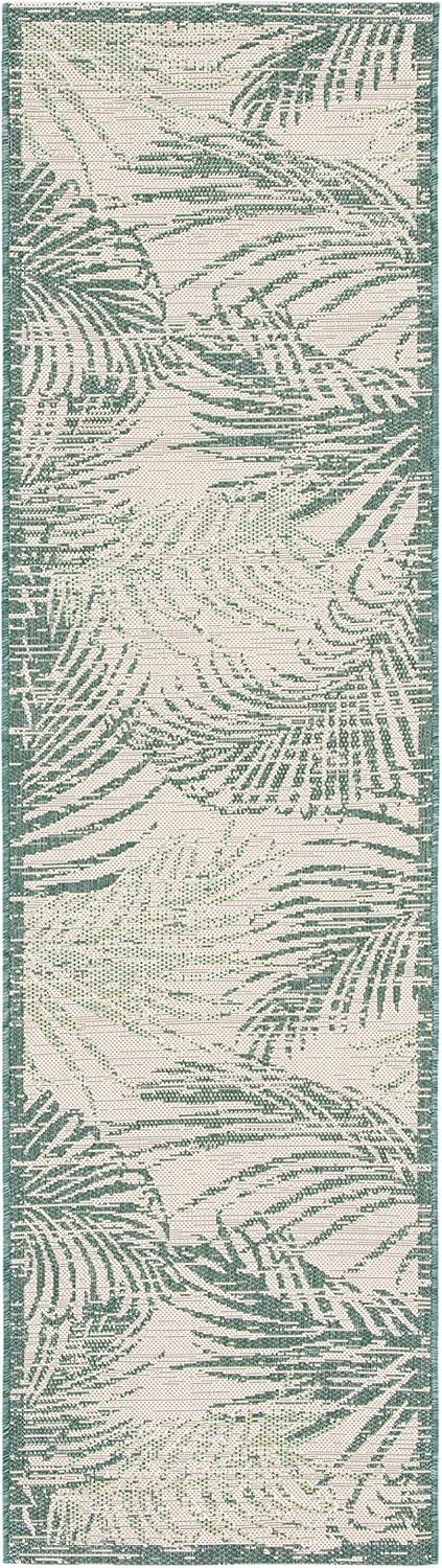 Courtyard CY7557 Power Loomed Indoor/Outdoor Runner Rug - Beige/Green - 2'3"x8' - Safavieh.