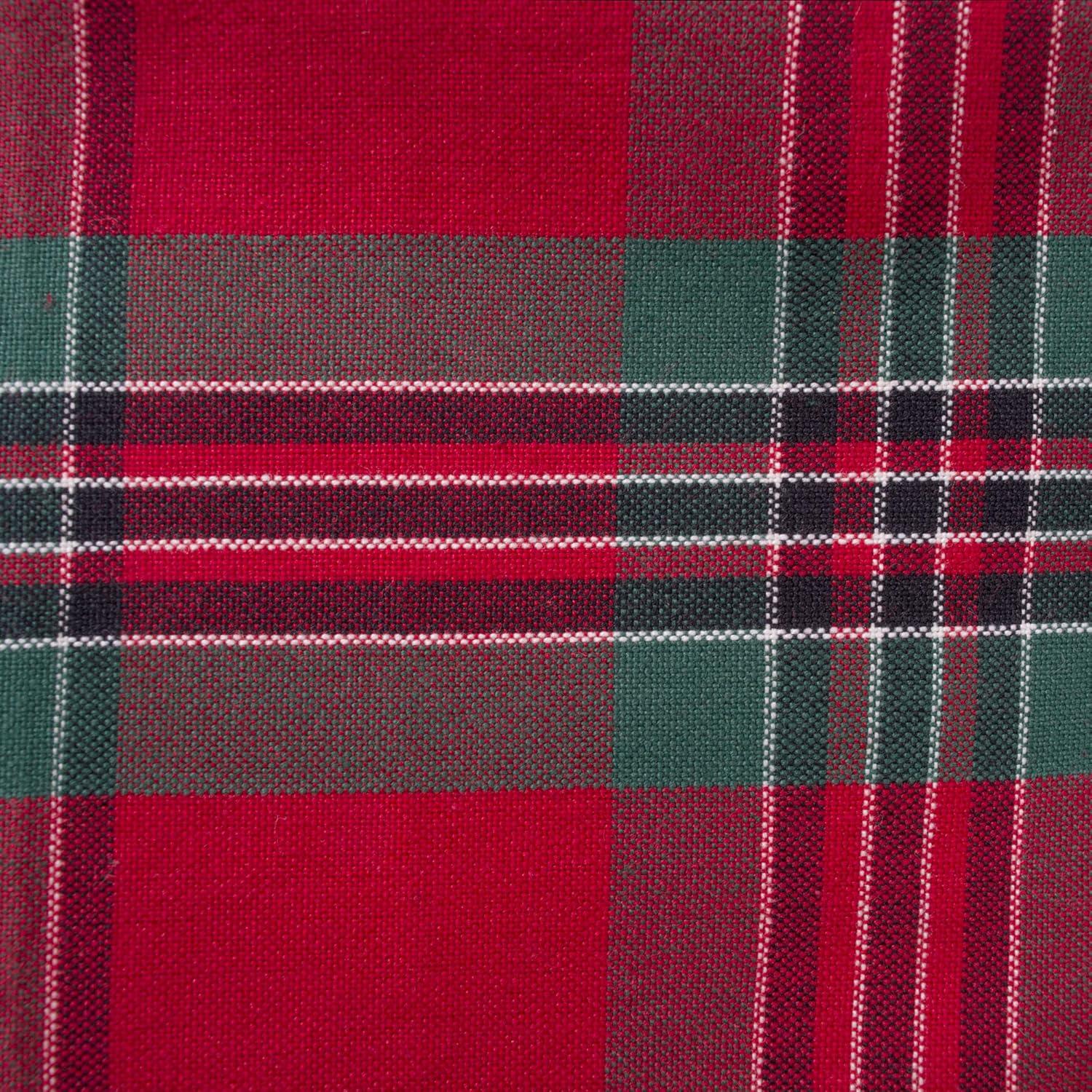 DII Holiday Plaid Napkin (Set of 6), 18" x 18", 100% Cotton