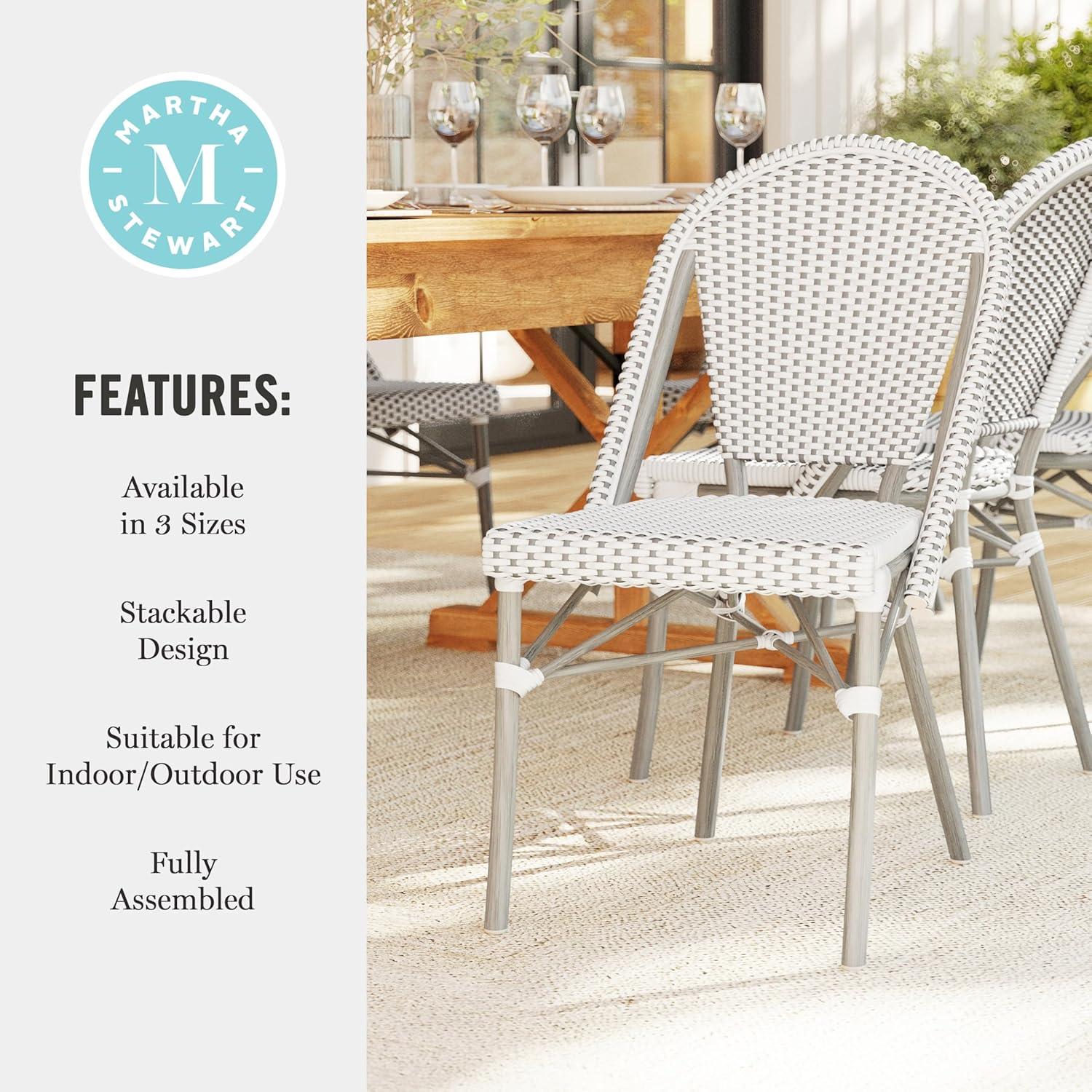 Martha Stewart Martha Stewart Lily Pond All-Weather Stackable Patio Bistro Dining Chair