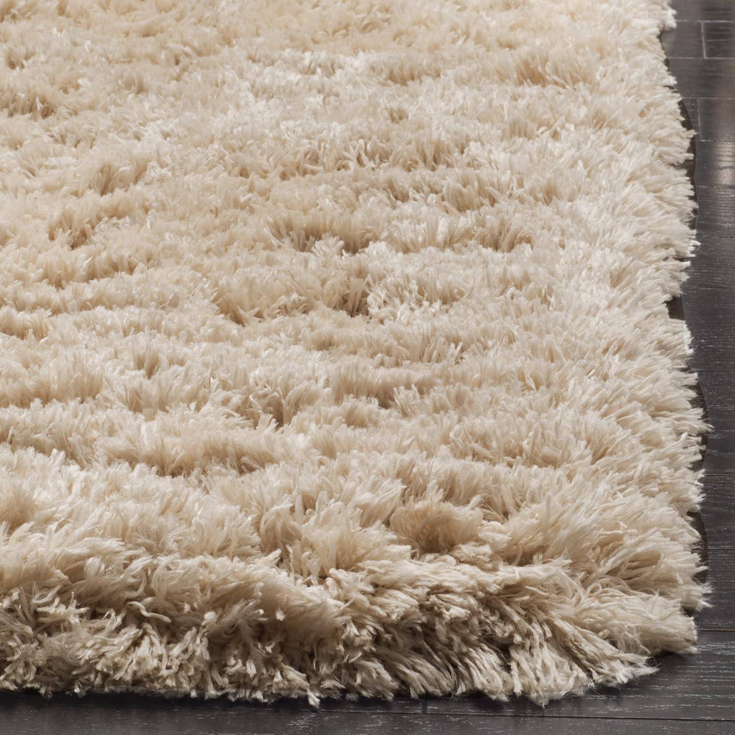 Polar Shag PSG800 Power Loomed Indoor Area Rug - 6'7"x9'2" - Light Beige - Safavieh