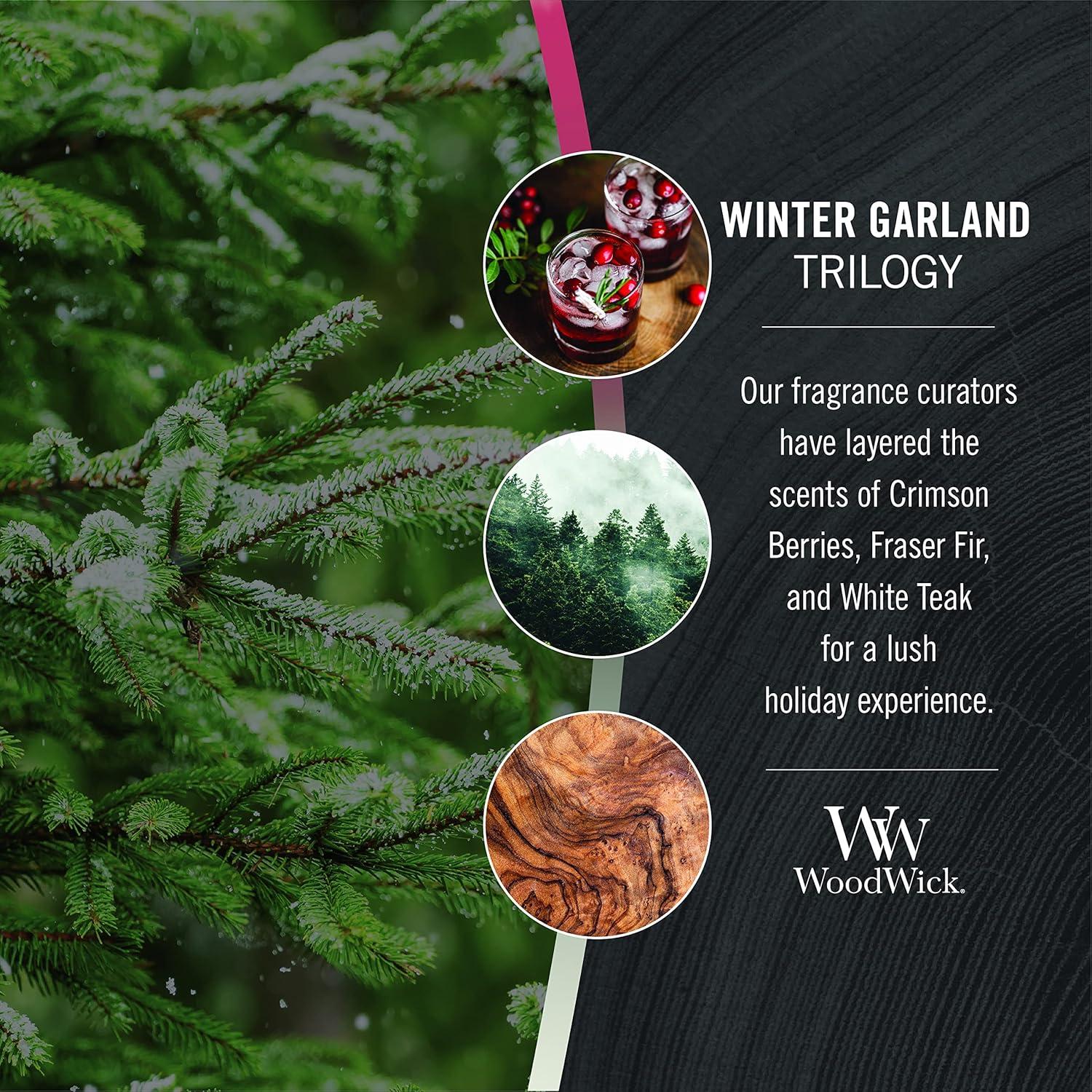 Guirnalda de Invierno WoodWick Trilogy Velas Perfumadas en Frasco de 10 oz - 3 en uno
