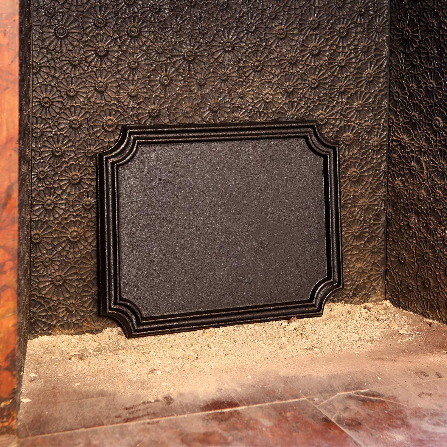 Black Cast Iron Plain Fireplace Fireback