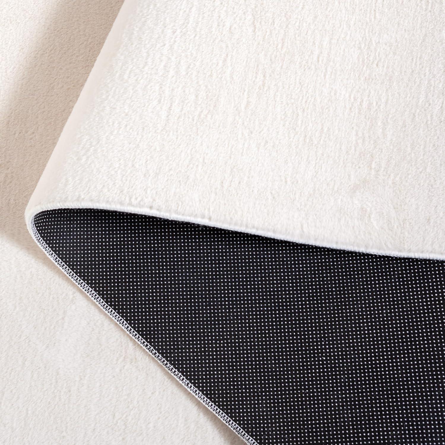 Safavieh  Faux Rabbit Fur Machine Washable Slip Resistant Nanami Rug 5' x 7' - Beige