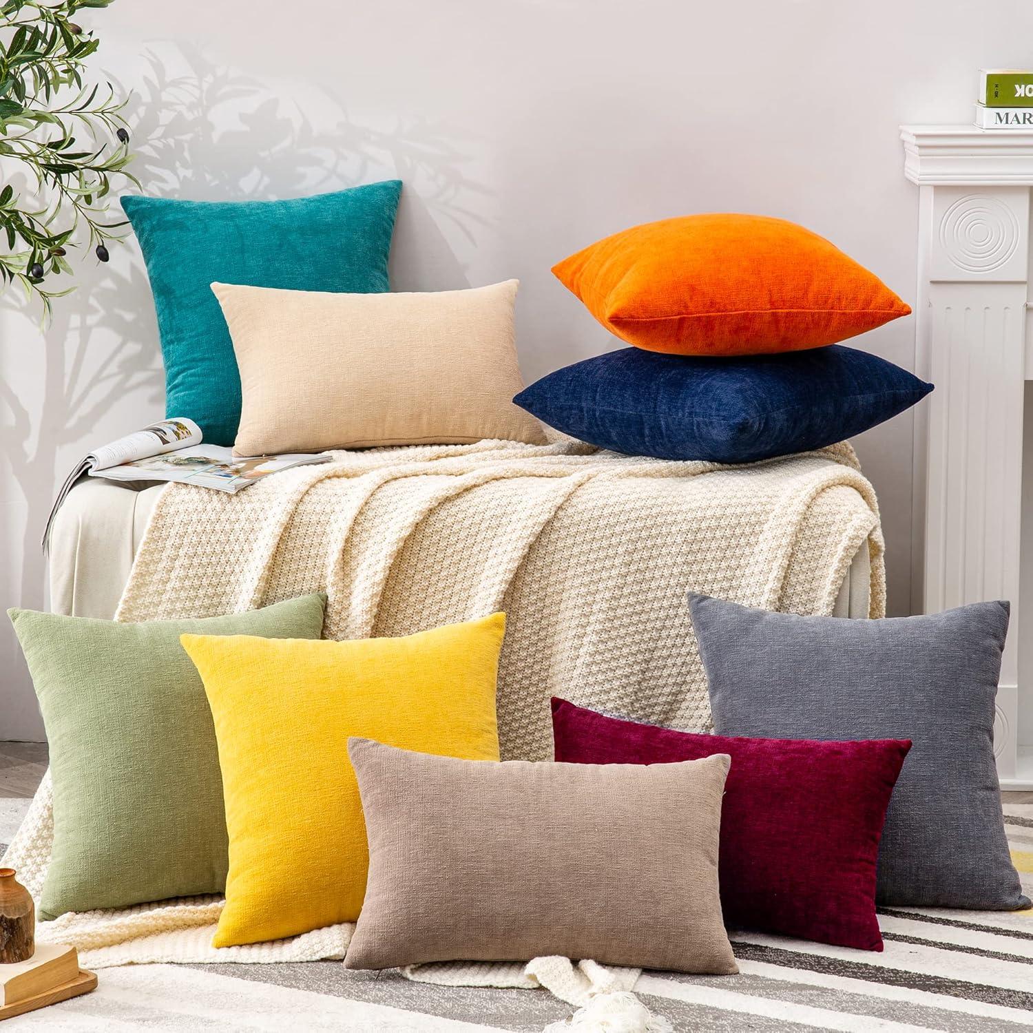 Square Chenille Pillow Cover (Set of 2)