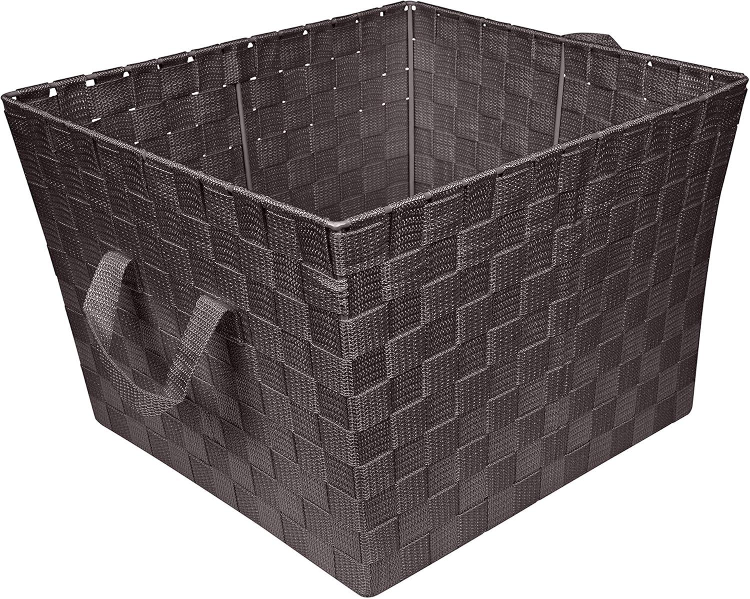 Simplify Large Woven Fabric Storage Basket in Black