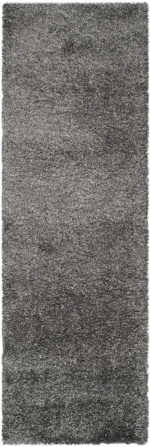 Shag SG151 Power Loomed Indoor Runner Rug - Dark Grey - 2'3"x9' - Safavieh.