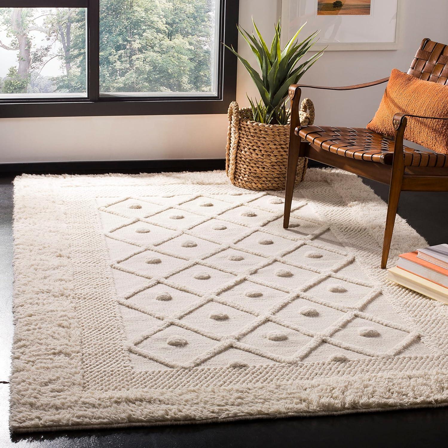 Kenya KNY952 Hand Knotted Area Rug - Ivory - 5'x7'6" - Safavieh