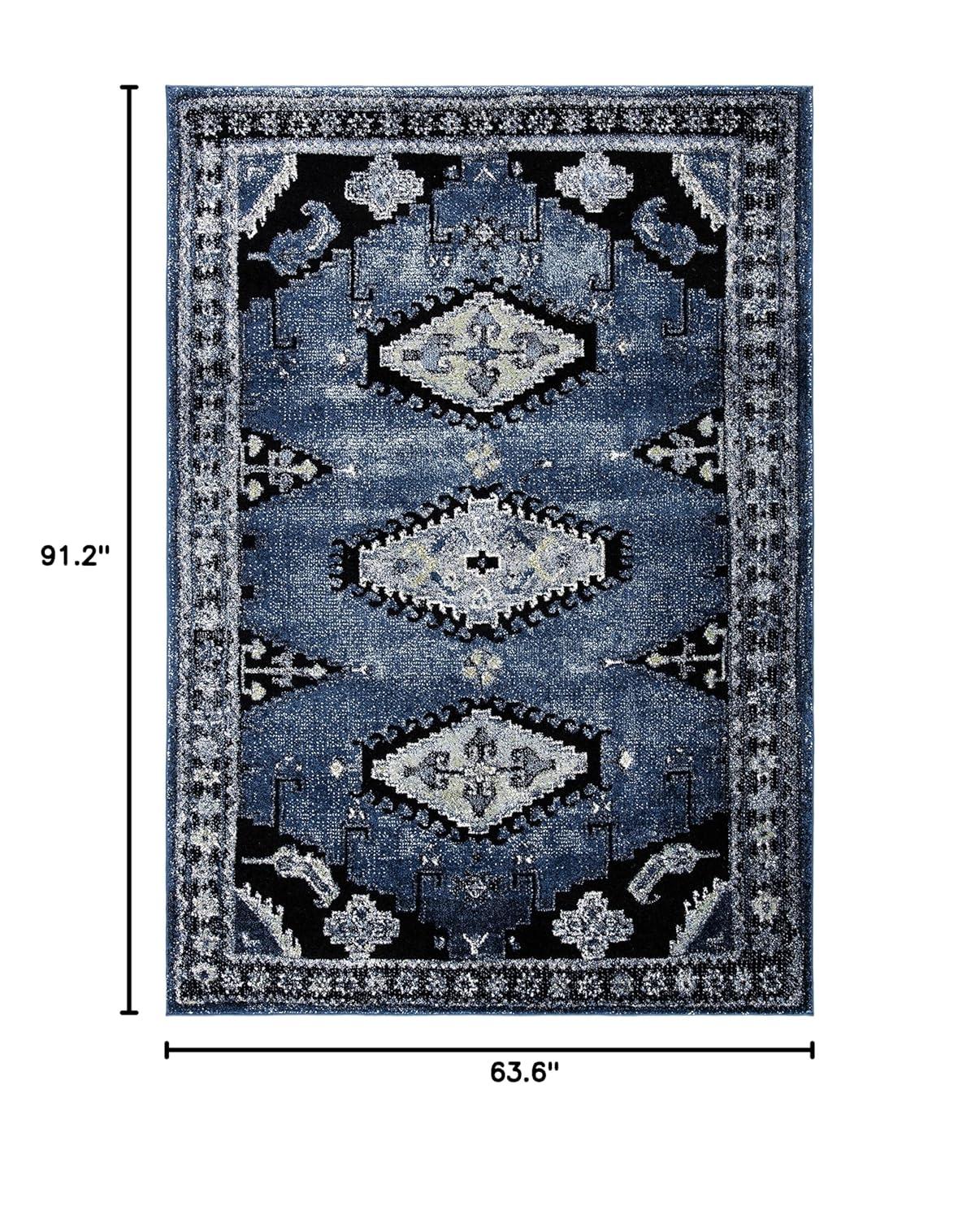 Vintage Hamadan VTH251 Power Loomed Area Rug - Blue/Black - 5'3"x7'6" - Safavieh.