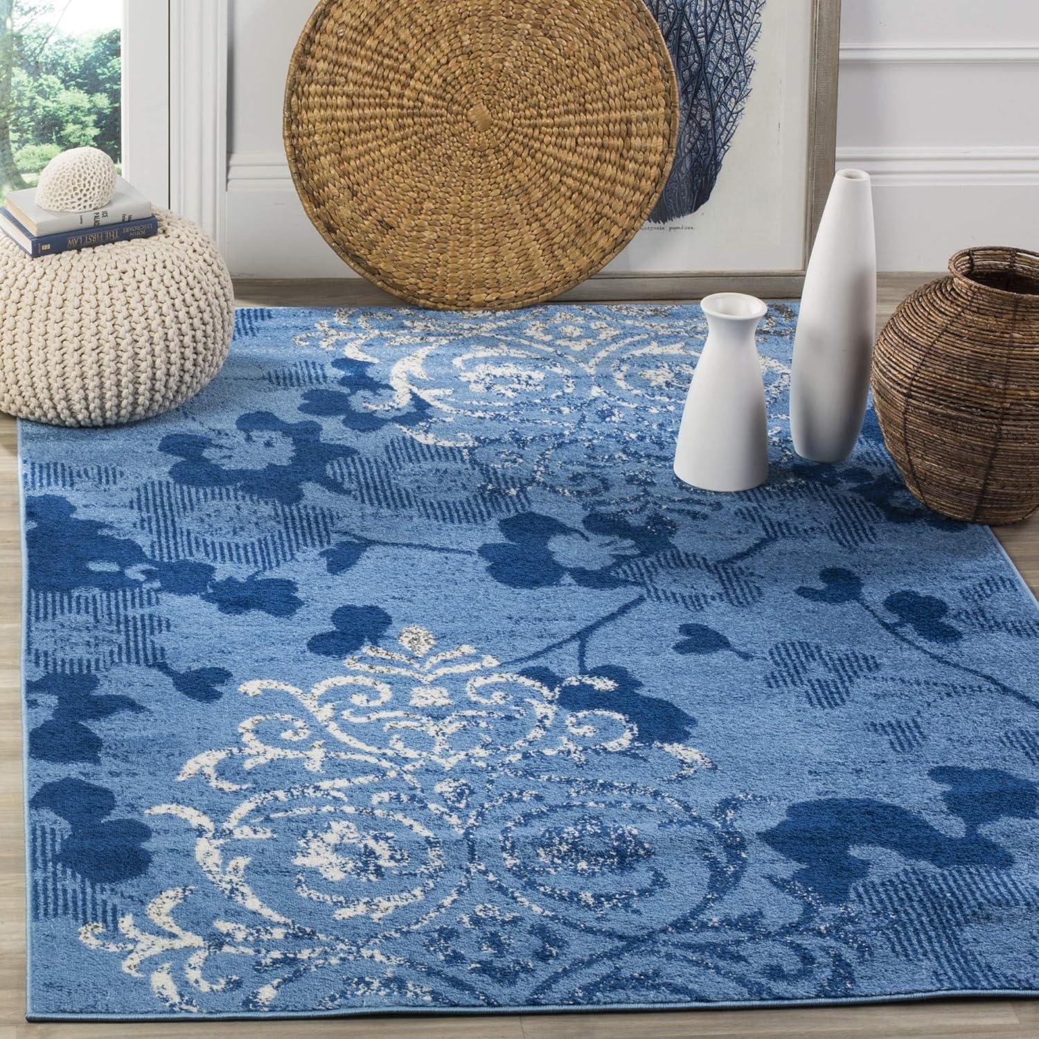 Adirondack ADR114 Machine Made Indoor Area Rug - Light Blue/Dark Blue - 5'-1"x7'-6" - Safavieh