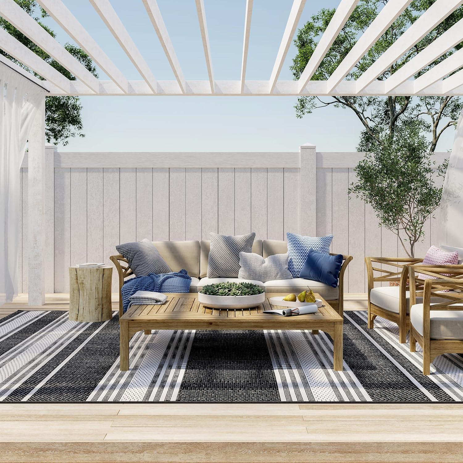 Romy Striped Indoor/Outdoor Area Rug