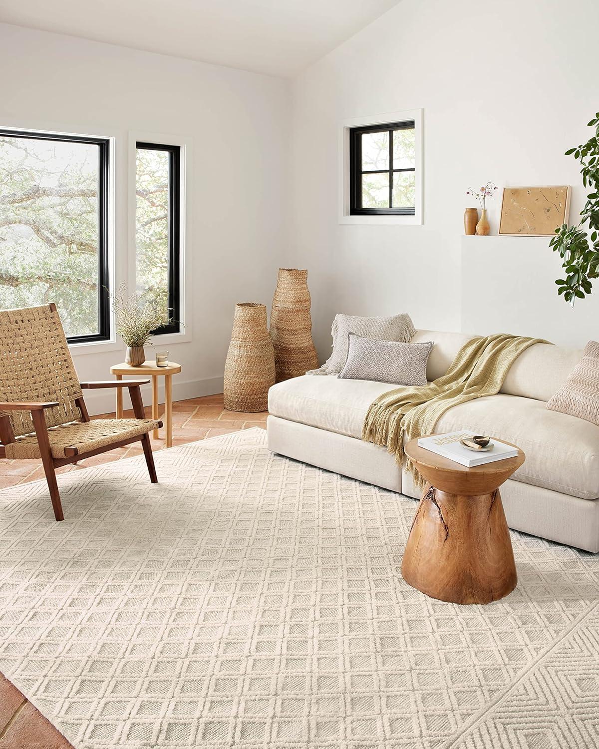 Loloi II Neda Geometric Ivory/Natural Area Rug