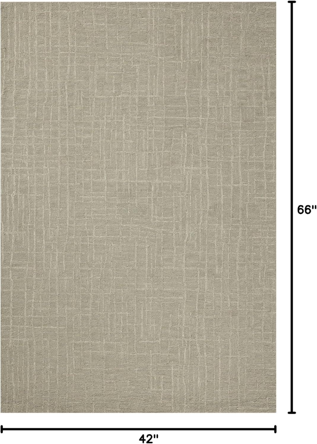 Ivory Hand-Tufted Wool Rectangular Accent Rug 3'-6" x 5'-6"